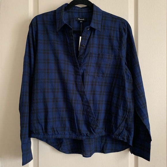 Madewell Wrap-Front Plaid Shirt - Picture 3 of 8